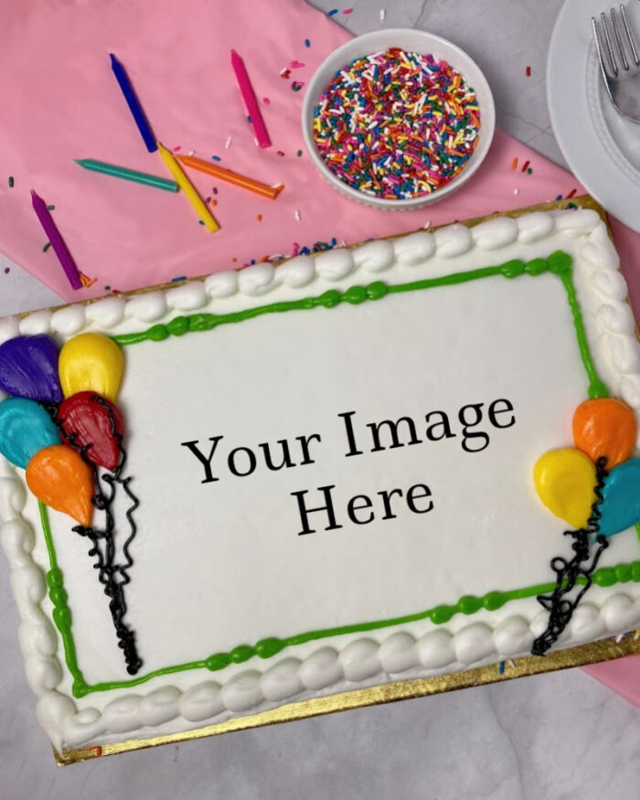 Balloon Sheet Cake With Edible Image Option