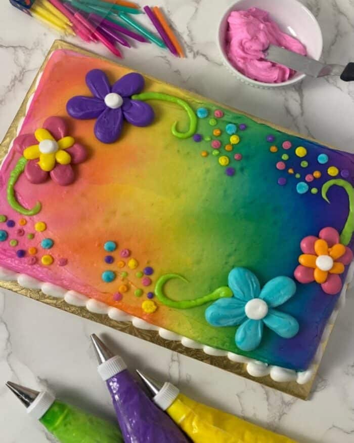 Tie Dye Sheet Cake