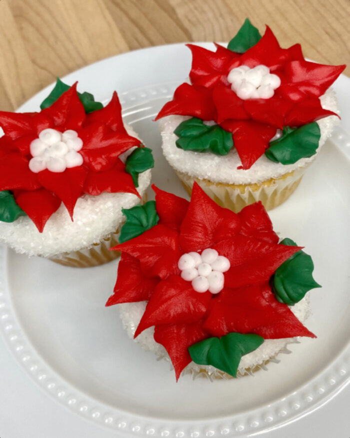 Poinsettia Cupcakes