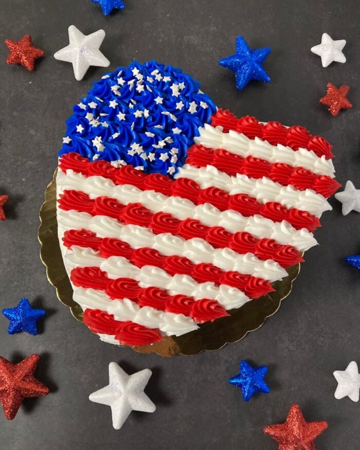 Heart Flag Cake