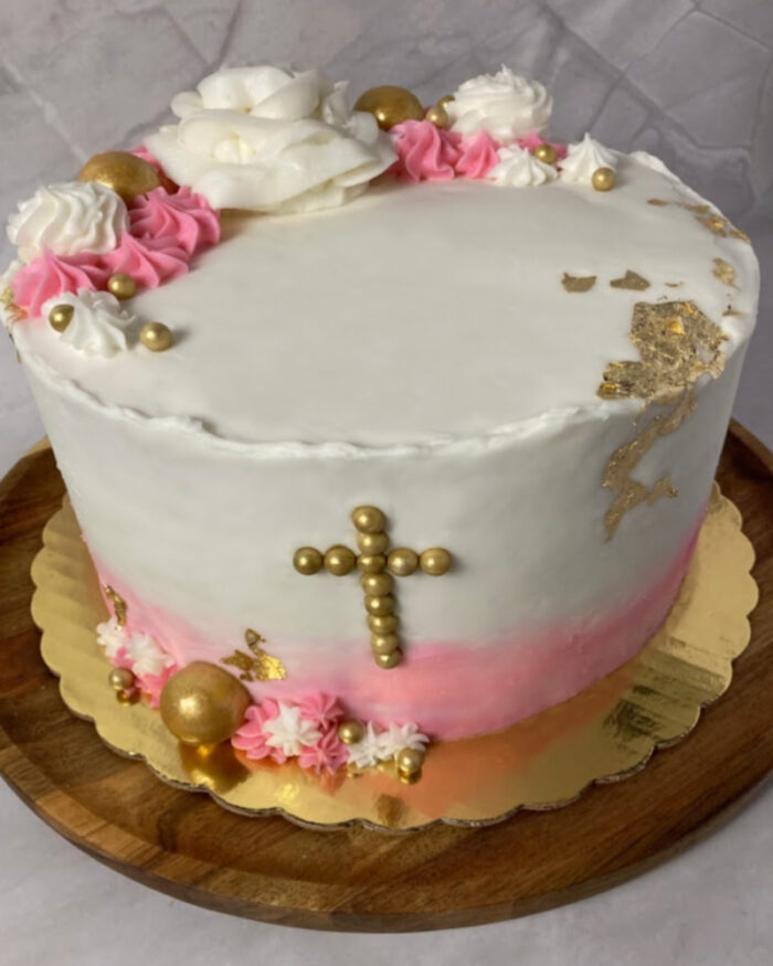Watercolor Cross Cake